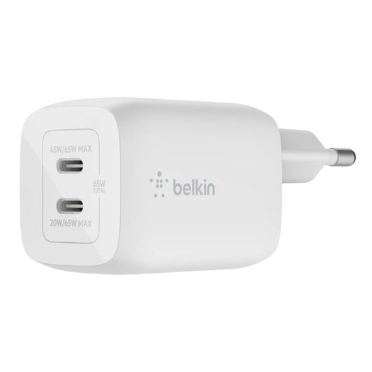 Doppio caricabatteria da parete GaN USB-C con PPS da 65 W