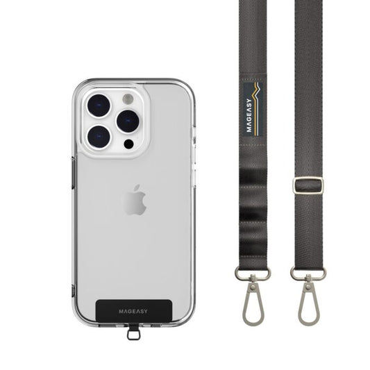 Tracolla 20mm + Gancio per iPhone - Grigio Cemento