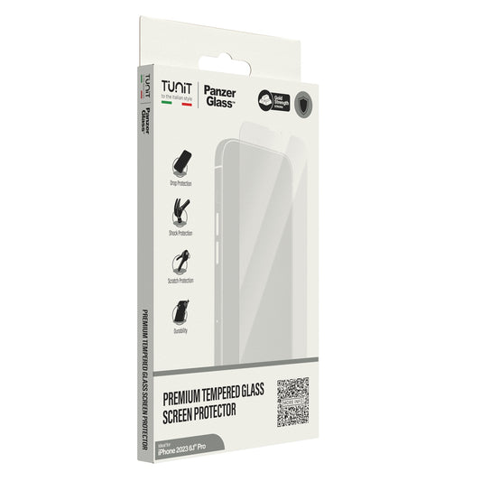 Vetro protettivo Premium Tunit SAFE. by PanzerGlass per iPhone 15 Pro