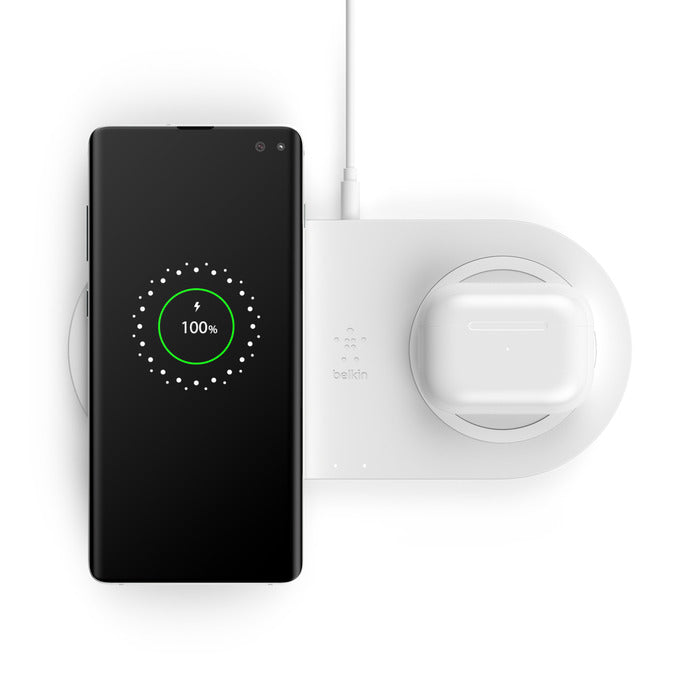 Doppio tappetino di ricarica wireless - Bianco