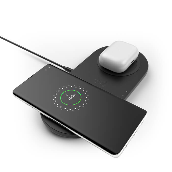 Tappetino Doppio di Ricarica Wireless - 2 x 10W - Nero
