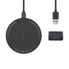Tappetino di Ricarica Wireless da 10W con caricabatteria da parete Quick Charge 3.0 e Cavo BOOST↑CHARGE - Nero
