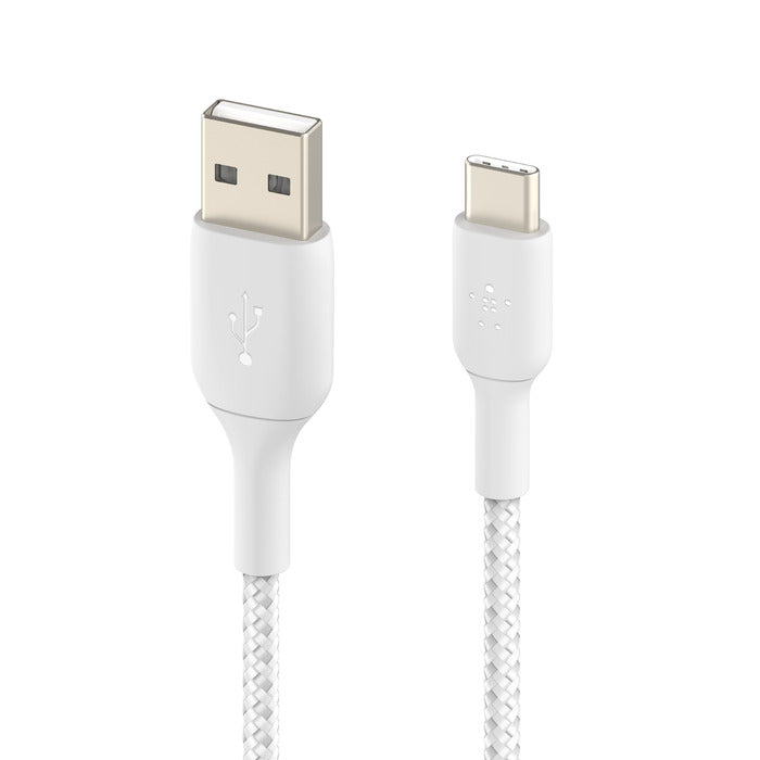 Cavo intrecciato da USB-C a USB-A BoostCharge - 1 metro - Bianco