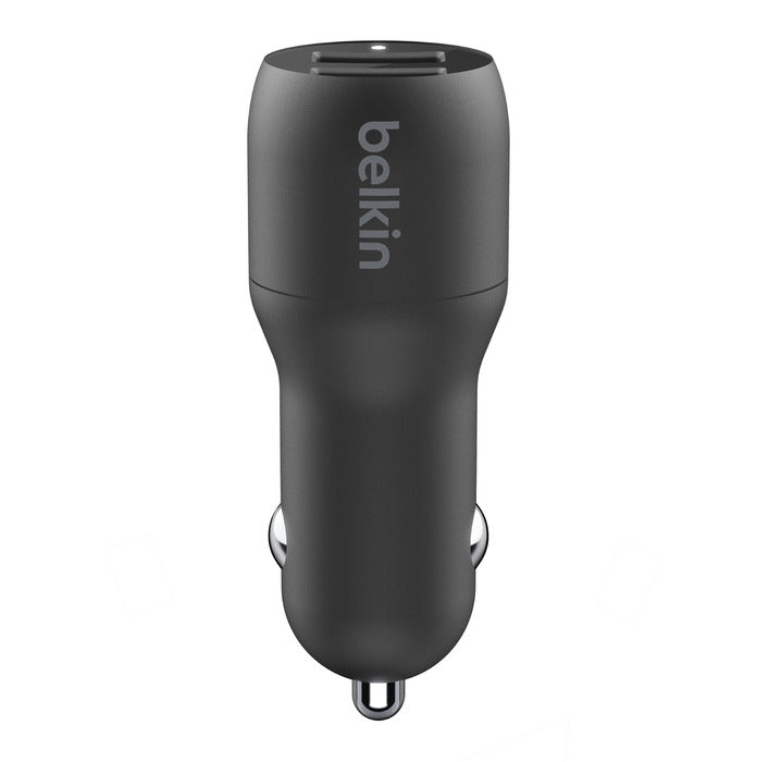Doppio caricabatteria da auto USB-A da 24 W BoostCharge - Nero