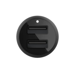 Caricabatterie Auto Due Porte Usb-A + Cavo Usb-A A Usb-C 1m - Nero