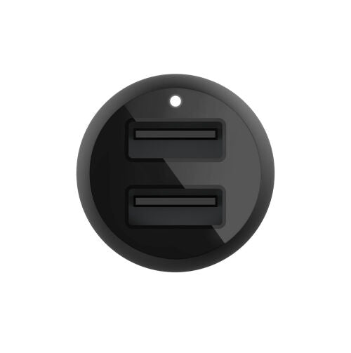 Caricabatterie Auto Due Porte Usb-A + Cavo Usb-A A Usb-C 1m - Nero