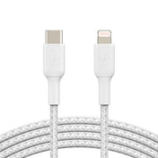 Cavo intrecciato da USB-C a Lightning BoostChatge - 2 metri - Bianco