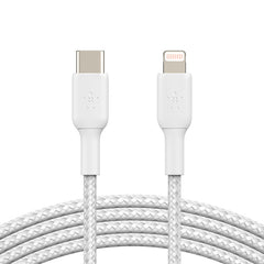 Cavo intrecciato da USB-C a Lightning BoostChatge - 2 metri - Bianco
