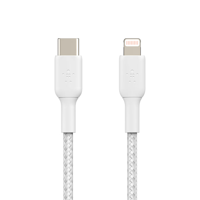 Cavo intrecciato da USB-C a Lightning BoostChatge - 2 metri - Bianco