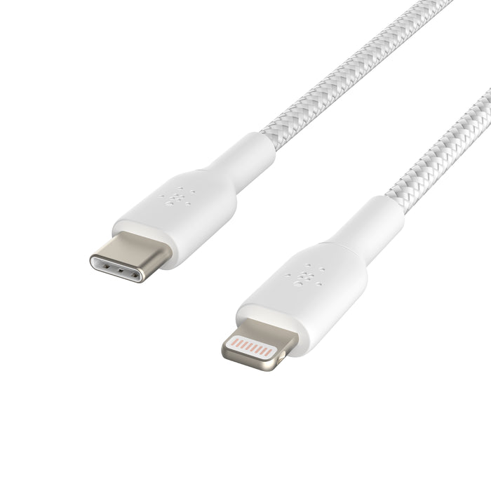 Cavo intrecciato da USB-C a Lightning BoostChatge - 2 metri - Bianco