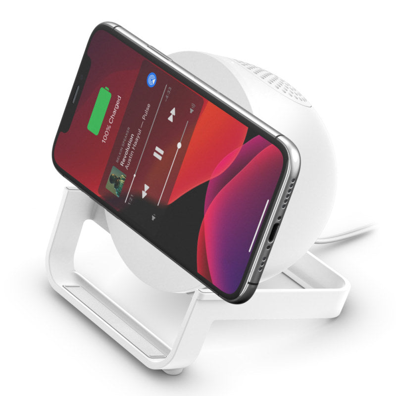 Supporto Di Ricarica Belkin Wireless 10w Con Altoparlante - Bianco