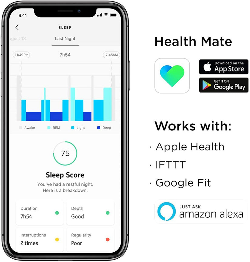 Sensore Sonno con Rilevamento Apnea Notturna Withings Sleeps