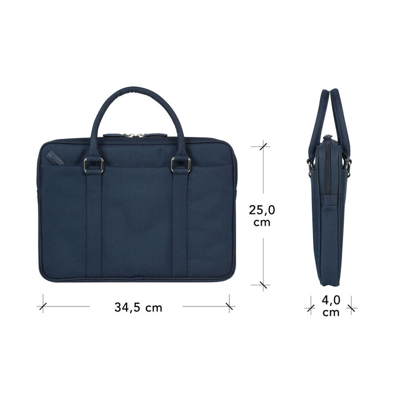 Borsa Stelvio Slim PURE Nylon riciclato - fino a 14" - Blu Notte