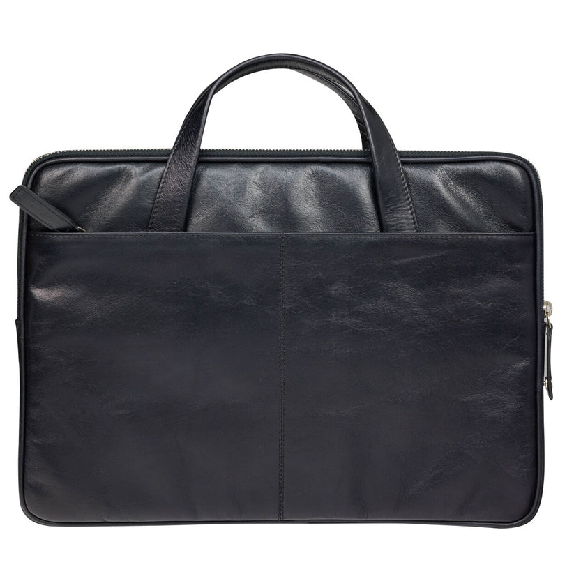 Borsa in Pelle Silkeborg per Laptop dino a 13" - Nero