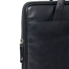 Borsa in Pelle Silkeborg per Laptop dino a 13" - Nero
