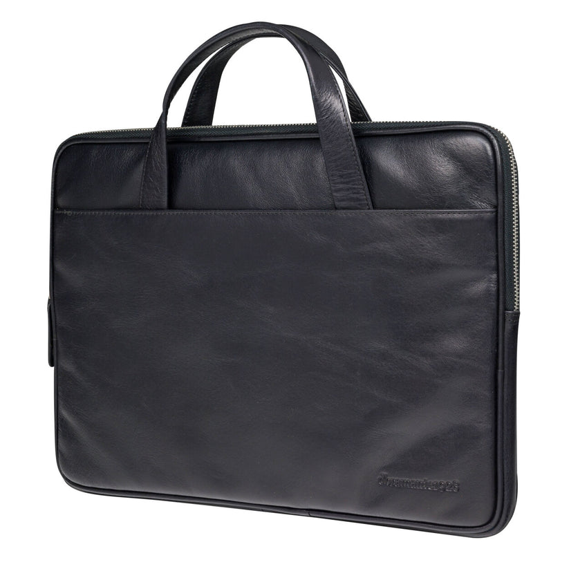 Borsa in Pelle Silkeborg per Laptop dino a 13" - Nero