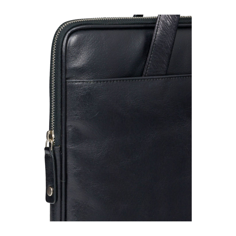 Borsa in Pelle Silkeborg per Laptop dino a 13" - Nero