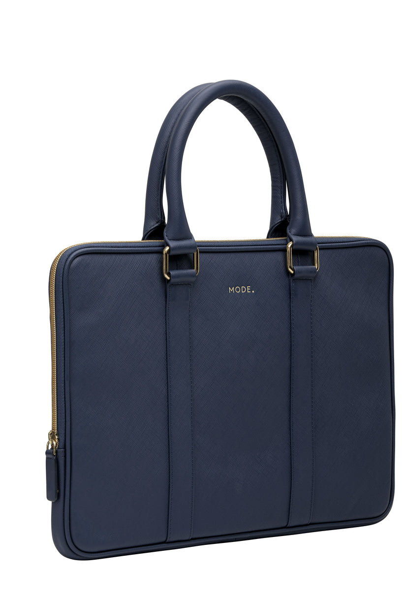 Borsa in Pelle Saffiano per MacBook Pro 13/Air (2020) - Blu