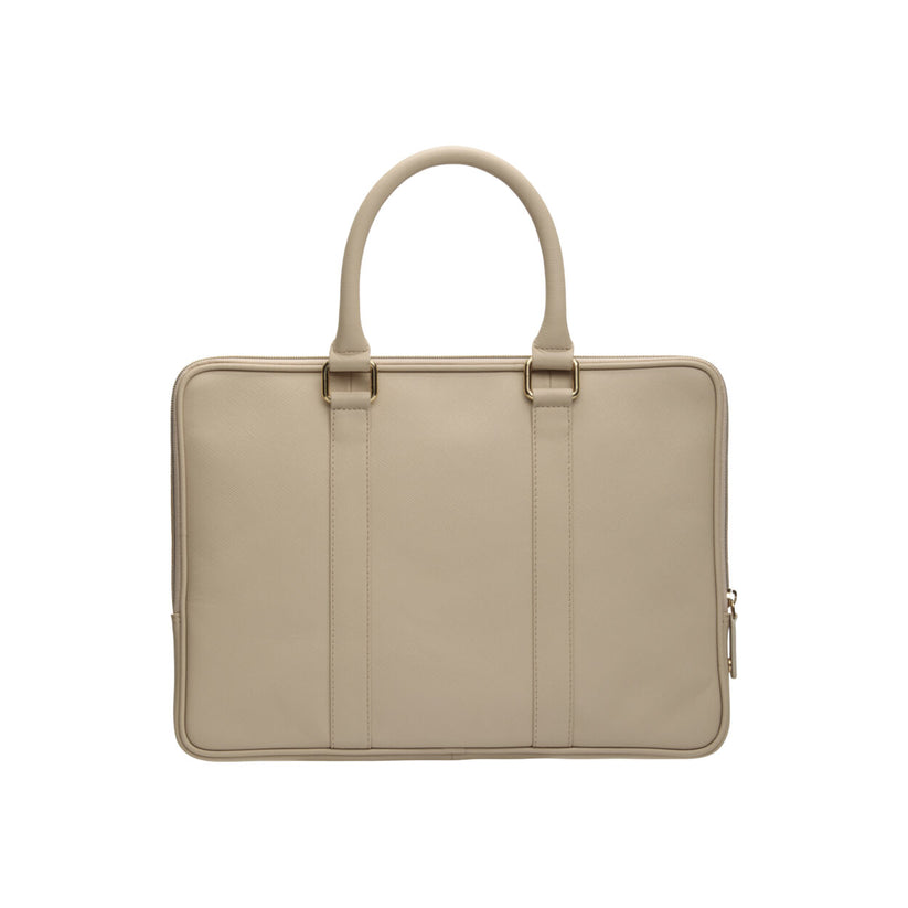 Borsa in Pelle Saffiano per MacBook Pro 13/Air (2020) - Sabbia
