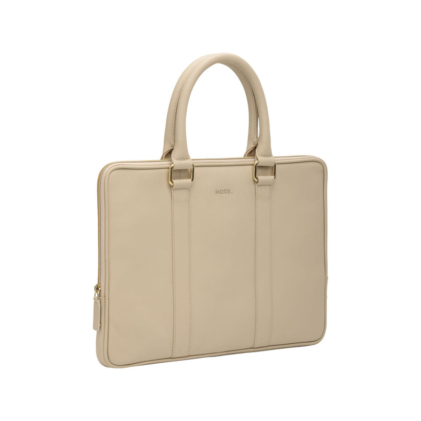 Borsa in Pelle Saffiano per MacBook Pro 13/Air (2020) - Sabbia