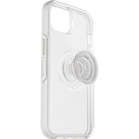 Custodia Serie Otter + Pop Symmetry con PopSockets PopGrip integrato per iPhone 13 - Trasparente