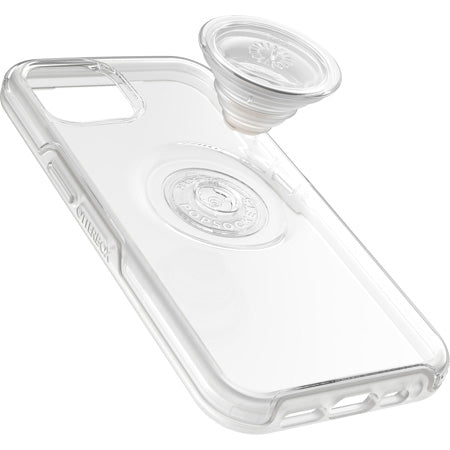 Custodia Serie Otter + Pop Symmetry con PopSockets PopGrip integrato per iPhone 13 - Trasparente