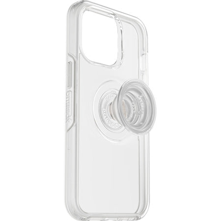 Custodia Serie Otter + Pop Symmetry con PopSockets PopGrip integrato per iPhone 13 Pro - Trasparente