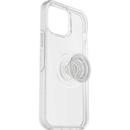 Custodia Serie Otter + Pop Symmetry con PopSockets PopGrip integrato per iPhone 13 Pro Max - Trasparente