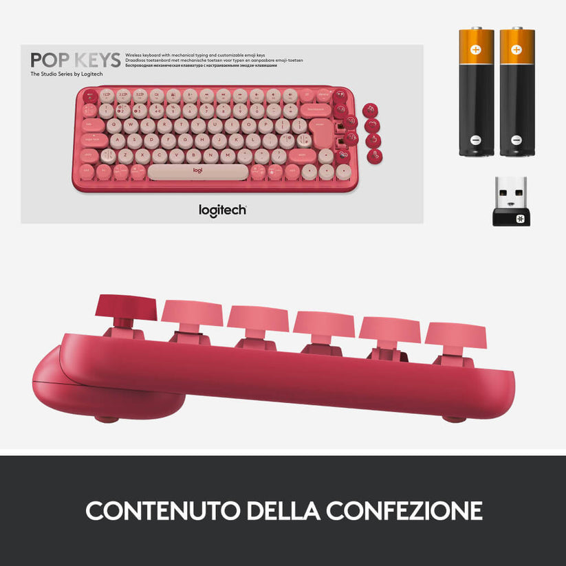 Tastiera Meccanica Wireless Pop Keys con tasti emoji personalizzabili - Heartbreaker