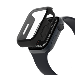 Proteggi schermo antimicrobico + bumper TemperedCurve 2 in 1 per Apple Watch Serie 8/7/Se - 40/41mm - Nero