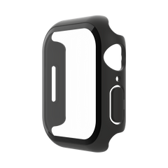 Proteggi schermo antimicrobico + bumper TemperedCurve 2 in 1 per Apple Watch - ScreenForce Nero