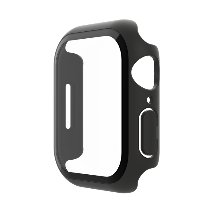 Proteggi schermo antimicrobico + bumper TemperedCurve 2 in 1 per Apple Watch - ScreenForce Nero