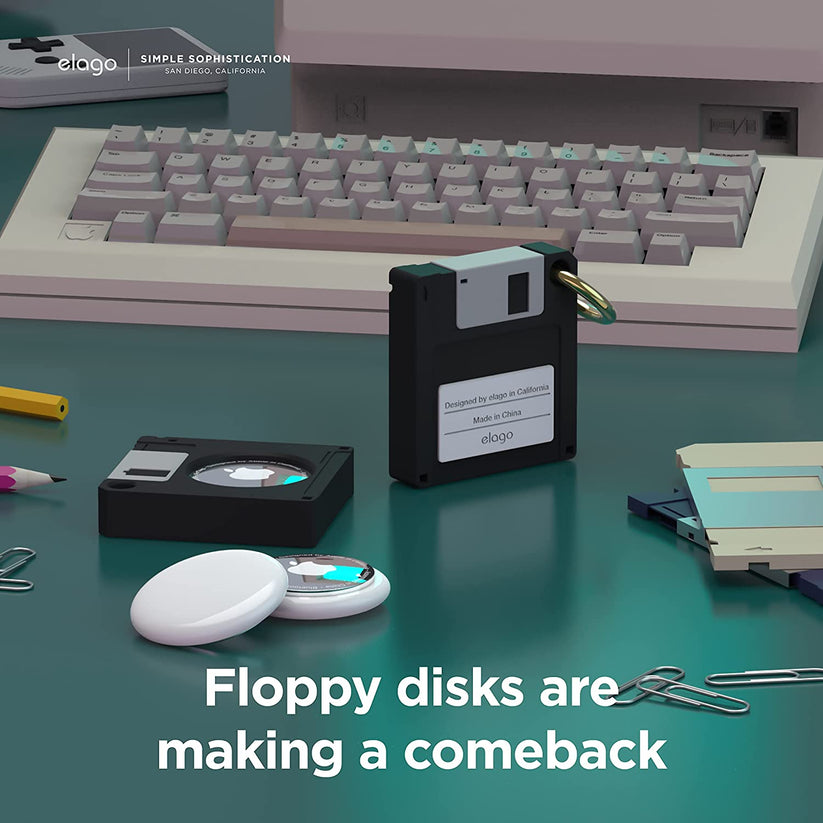 Portachiave AirTags Floppy Disk - Nero