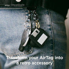 Portachiave AirTags Floppy Disk - Nero