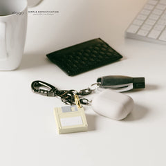 Portachiave AirTag Floppy Disk - Bianco