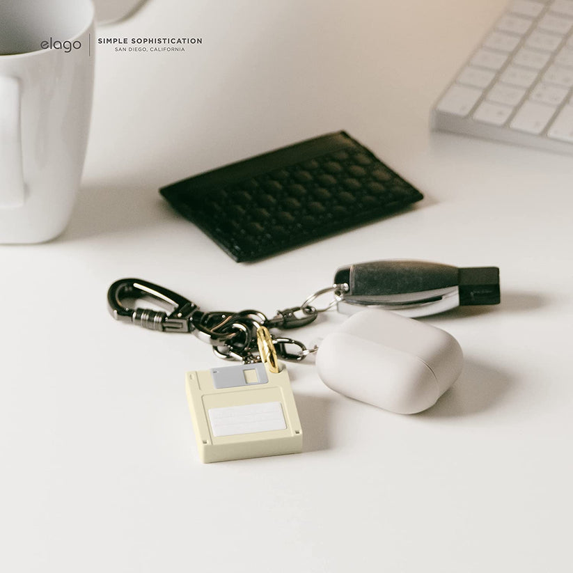 Portachiave AirTag Floppy Disk - Bianco