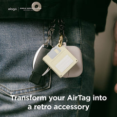 Portachiave AirTag Floppy Disk - Bianco
