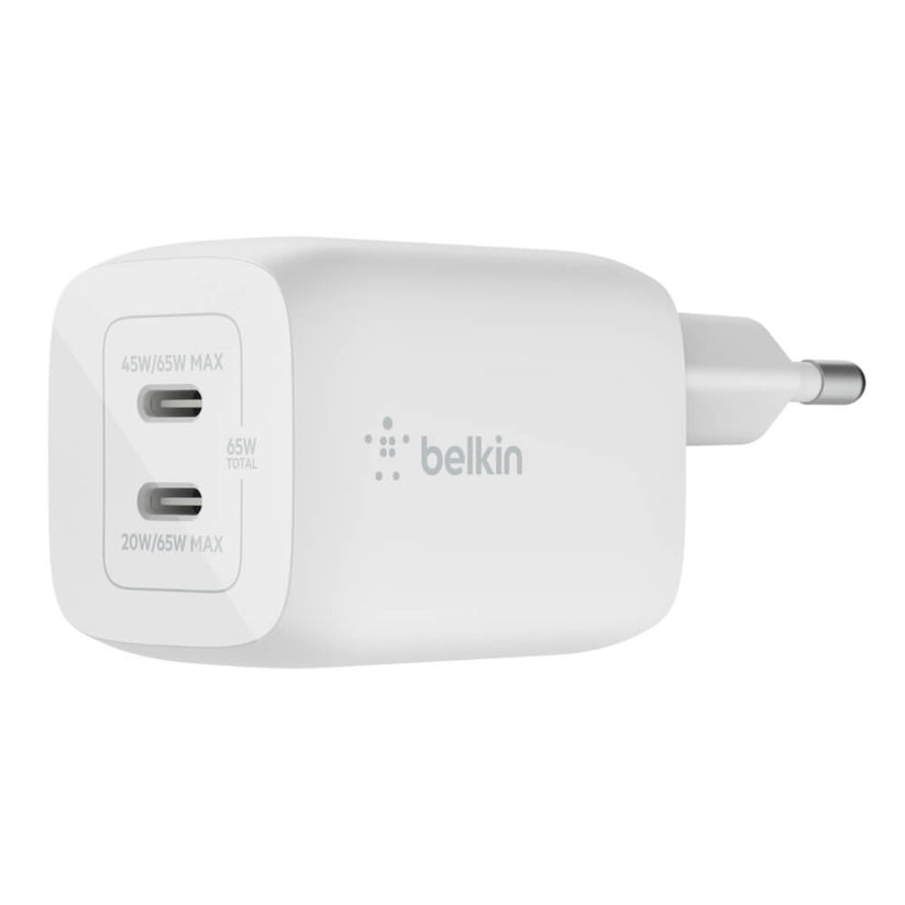 Doppio caricabatteria da parete GaN USB-C con PPS da 65 W