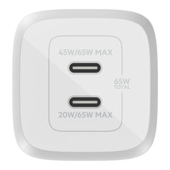 Doppio caricabatteria da parete GaN USB-C con PPS da 65 W