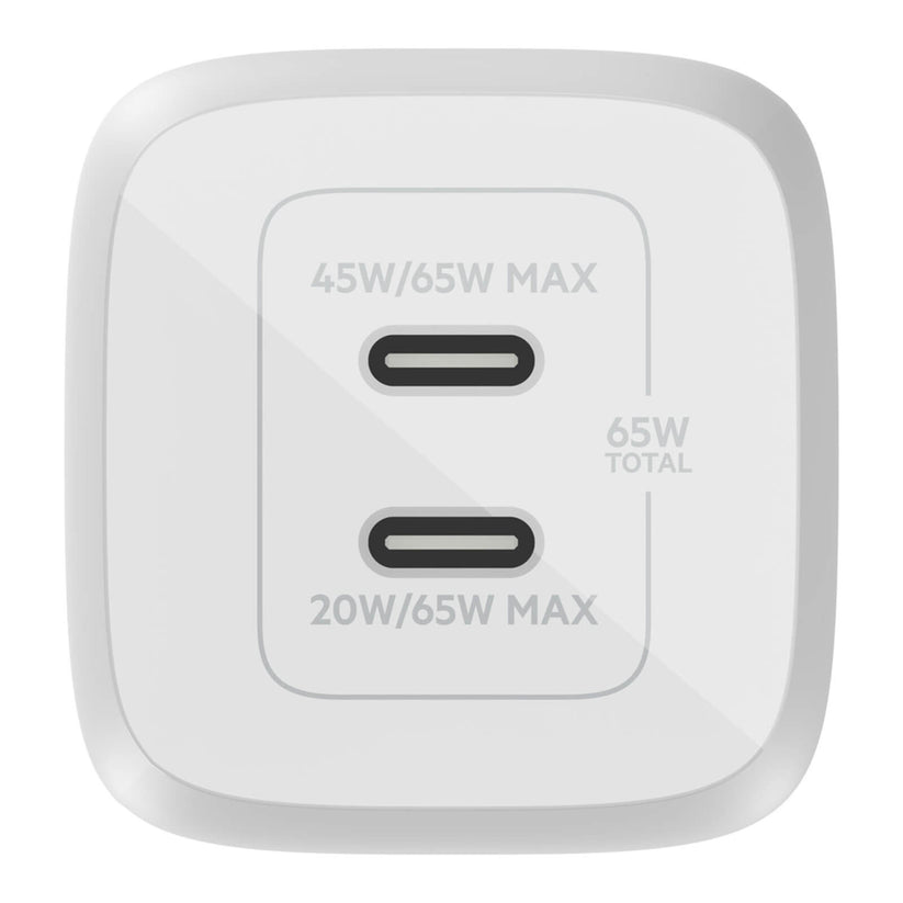 Doppio caricabatteria da parete GaN USB-C con PPS da 65 W + cavo da USB-C a USB-C