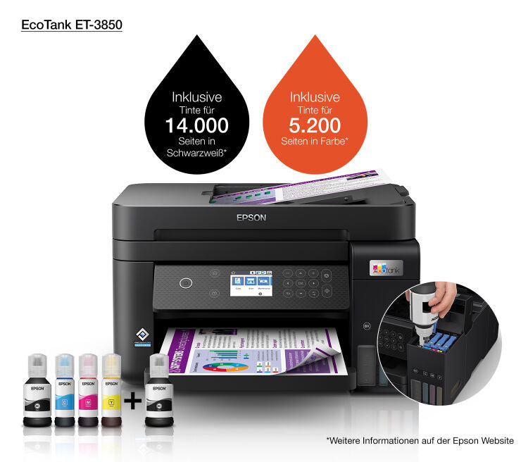 Stampante Multifunzione EcoTank ET-3850 - Inkjet A4