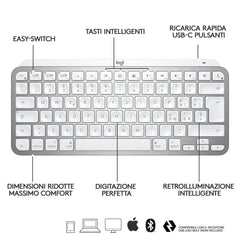 Tastiera Wireless MX Keys Mini Logitech - Grigio chiaro