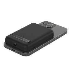 Batteria esterna Powerbank wireless magnetica 5K + supporto - Nero