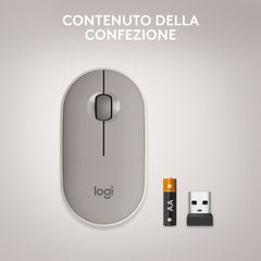 Mouse Bluetooth Logitech M350 Ambidestro - Sabbia