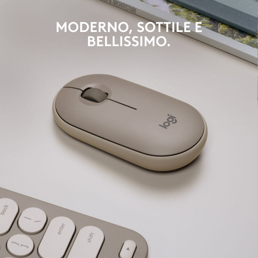 Mouse Bluetooth Logitech M350 Ambidestro - Sabbia