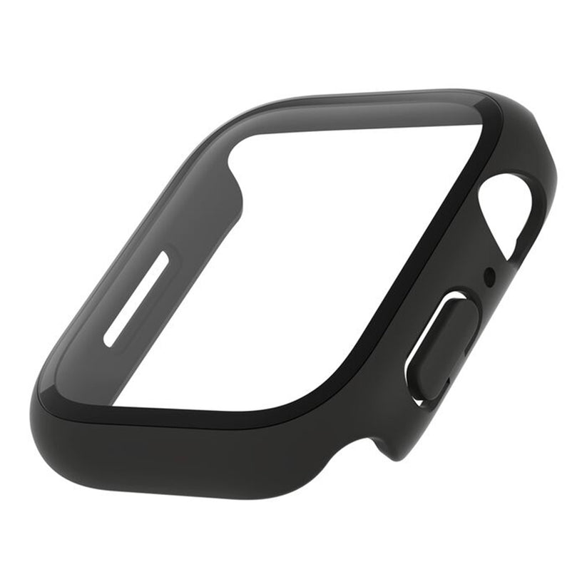 Proteggi schermo antimicrobico + bumper TemperedCurve 2 in 1 per Apple Watch - ScreenForce Nero