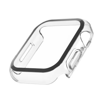 Proteggi schermo Antimicrobico + Bumper TemperedCurve 2 in 1 per Apple Watch SCREENFORCE - Trasparente - 45mm