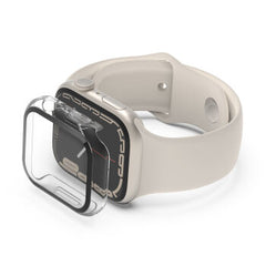 Proteggi schermo Antimicrobico + Bumper TemperedCurve 2 in 1 per Apple Watch SCREENFORCE - Trasparente - 45mm