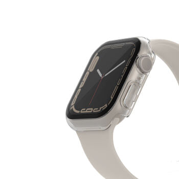 Proteggi schermo Antimicrobico + Bumper TemperedCurve 2 in 1 per Apple Watch SCREENFORCE - Trasparente - 45mm
