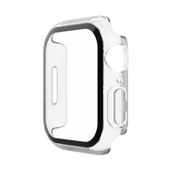 Proteggi schermo Antimicrobico + Bumper TemperedCurve 2 in 1 per Apple Watch SCREENFORCE - Trasparente - 45mm